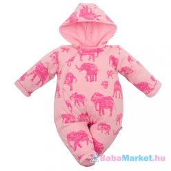   Meleg baba kezeslábas kapucnival Baby Service Elefánt rózsaszín
