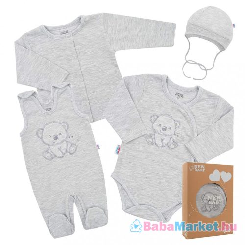 Baba együttes New Baby Sweet Bear szürke - 50