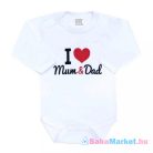 Body nyomott mintával New Baby I Love Mum and Dad