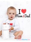 Body nyomott mintával New Baby I Love Mum and Dad