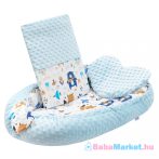   Luxus babafészek - párnával és paplannal New Baby Minkyből kék