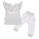 2-részes pamut együttes New Baby Happy Flower szürke - 80 (9-12 h)