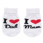   Csecsemő pamut zokni New Baby I Love Mum and Dad fehér 62 (3-6 h)