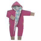 Meleg tavaszi kezeslábas kapucnival New Baby Spring purple-pink 56 (0-3 h)