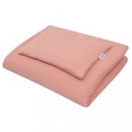   Muszlin ágynemű szett kiságyba töltettel New Baby 100x70 cm rózsaszín