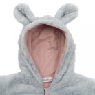 Luxus baba téli kezeslábas New Baby Teddy bear szürke rózsaszín 68 (4-6 h)