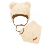   Téli baba sapka és nyakba való kendő New Baby Teddy bear  bézs 62 (3-6 h)