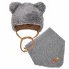 Téli baba sapka és nyakba való kendő New Baby Teddy bear szürke 74 (6-9 h)