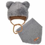   Téli baba sapka és nyakba való kendő New Baby Teddy bear szürke 74 (6-9 h)