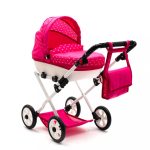 Játékbabakocsi - New Baby COMFORT rózsaszín pöttyös