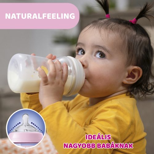 Chicco NaturalFeeling 330 ml cumisüveg gyors folyású cumi