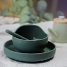 Petite & Mars Szilikon tál tapadókoronggal TAKE&MATCH Misty Green 6m+