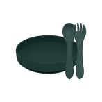   PETITE&MARS Szilikon 2 részes étkészlet TAKE&MATCH  tányér + evőeszközök Misty Green 6hó+