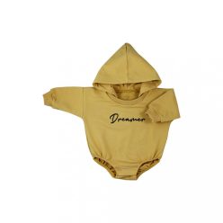   Hosszú ujjú baba body kapucnival baggy Koala Dreamer mustár - 62 (3-6 h)