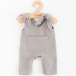   Baba muszlin kantáros nadrág New Baby Comfort clothes szürke