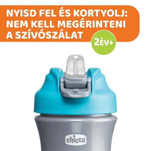 Chicco Kids Pop Up 350ml szívószálas kulacs 2év+ 0% BPA