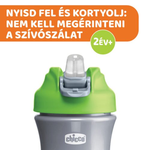 Chicco Kids Pop Up 350ml szívószálas kulacs 2év+ 0% BPA