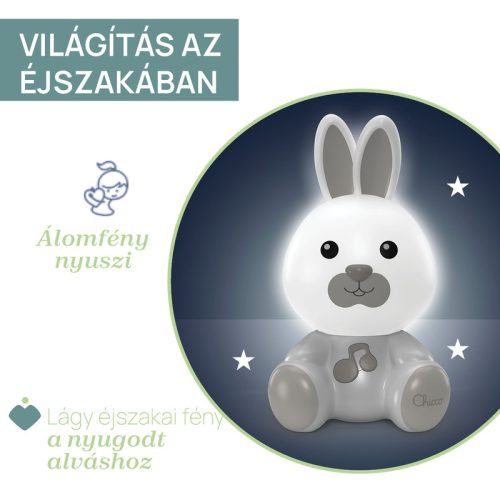 Chicco Dreamlight nyuszi zenélő lámpa hordozható