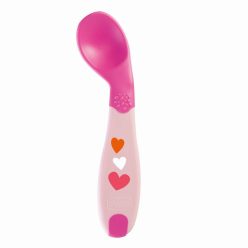   Chicco First Spoon jobbkezes önálló etetőkanál 8hó+ rózsaszín