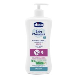   Chicco Fürdető Relax 500 ml - könnymentes Baby Moments mályvakivonat és növényi glicerin