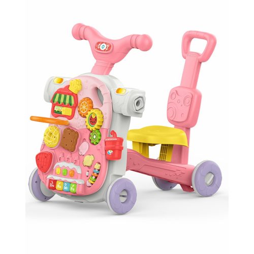 Kikkaboo készségfejlesztő járássegítő és asztal 4az1-ben Sweet Escape pink