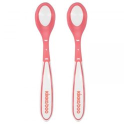 Kikkaboo Boo etetőkanál hőérzékelős szilikon 2db pink