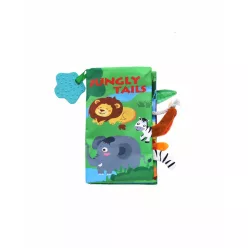   Kikkaboo készségfejlesztő textil könyv és rágóka jungly tails
