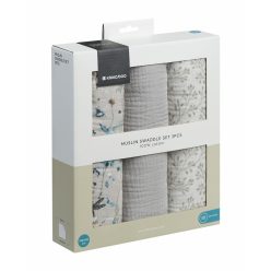   Kikkaboo kifogó 3 db muszlin 100x100cm Dreamy Fields szürke