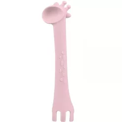 Kikkaboo etetőkanál szilikon Zsiráfos pink