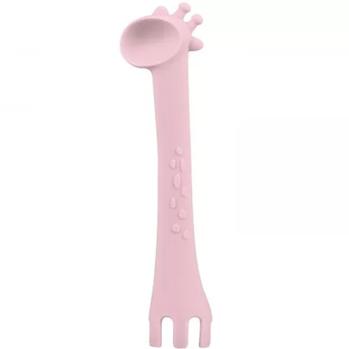 Kikkaboo etetőkanál szilikon Zsiráfos pink