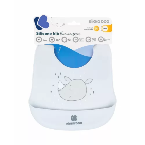 Kikkaboo előke szilikon Savanna Kék