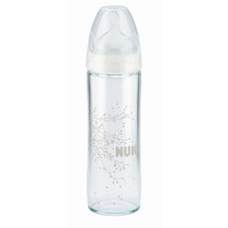 NUK New Classic üveg cumisüveg 240 ml, szilikon etetőcumival