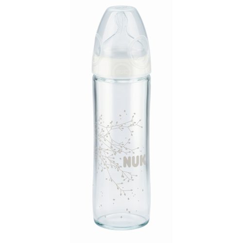 NUK New Classic üveg cumisüveg 240 ml, szilikon etetőcumival