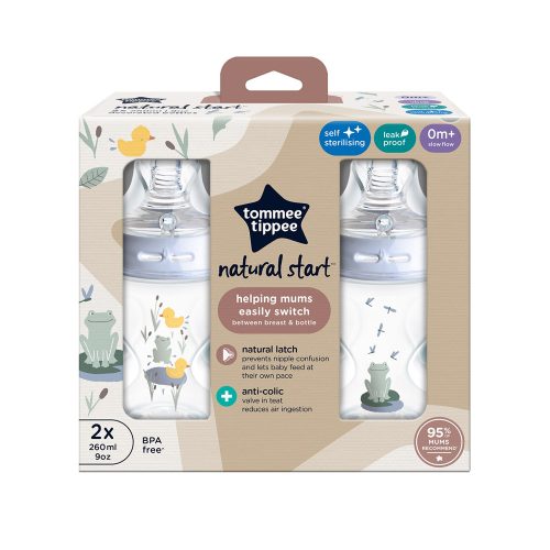 Tommee Tippee cumisüveg Natural Start 2x260 ml fiú