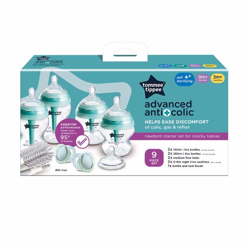 Tommee Tippee cumisüveg Advanced anti colic újszülött kezdő szett türkiz