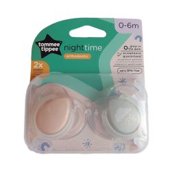   Tommee Tippee játszócumi CTN Night 2 db 0-6 hó pasztell púder-szürke