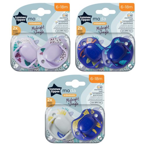 Tommee Tippee játszócumi Moda 2db 6-18hó Midnight Jungle