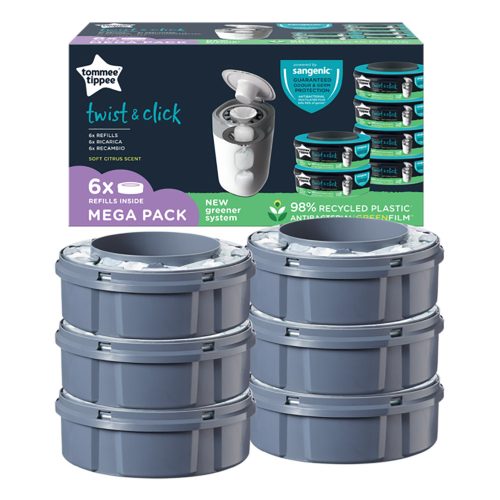 Tommee Tippee pelenkacsomagoló utántöltő - Twist and Click és Sangenic TEC citrus 6db