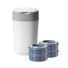 Tommee Tippee pelenkacsomagoló utántöltő 4db ajándék pelenkatároló szemetessel Twist & Click