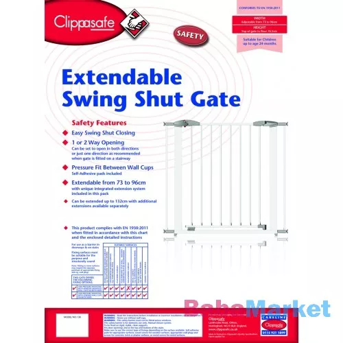 babarács - Clippasafe Swing Shut Ajtórács fém