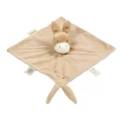   Nattou szundikendő plüss és pamut 28x28 cm LouLou Comforter csacsi karamell
