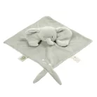 Nattou szundikendő plüss és pamut 28x28 cm LouLou Comforter elefánt zöld