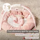 Nattou játszószőnyeg védőpárnával és játékhíddal FANFAN pink