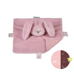   Nattou szundikendő plüss foszforeszkáló Lapidou - Nyúl pink