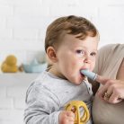 Nattou ujjra húzható szilikon fogkefe kék-aqua