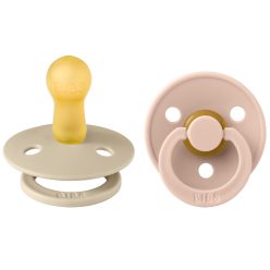   BIBS játszócumi - Colour natúr kaucsuk 6-18 hó vanília és púderrózsaszín 2 db