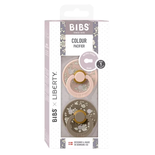 BIBS játszócumi - X Liberty Colour natúr kaucsuk 6-18 hó capel púderrózsaszín 2 db