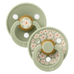   BIBS játszócumi - Studio Jázmin Colour natúr kaucsuk 0-6 hó zsálya mix 2 db