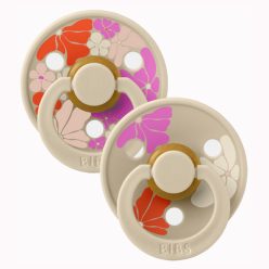   BIBS játszócumi - Studio Virágzás Colour natúr kaucsuk 0-6 hó vanília mix 2 db