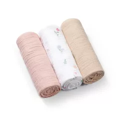   BabyOno textilpelenka színes 3db gyűrt muszlin puderrózsaszín 828/01